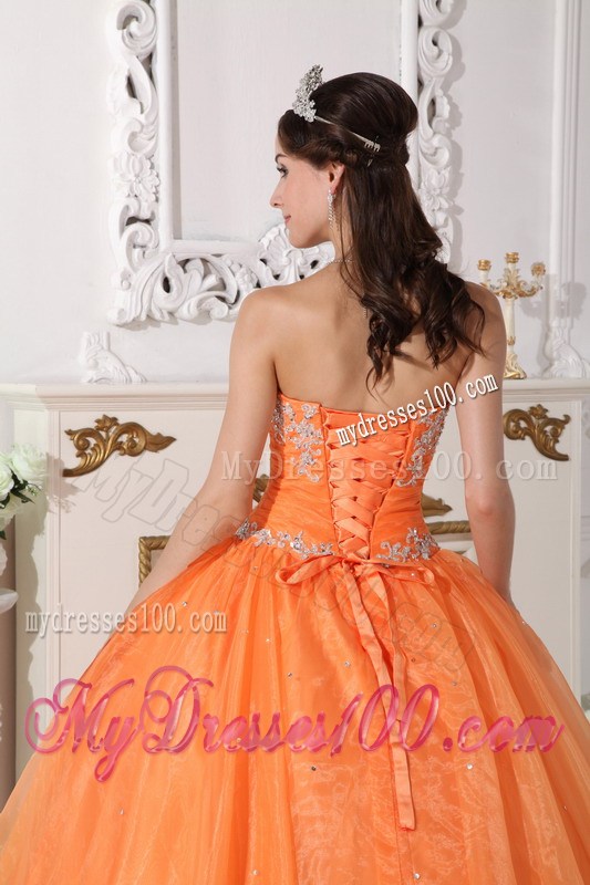 Beaded Appliques Decorated Organza Sweet sixteen dresses with Big Puffy Skirt