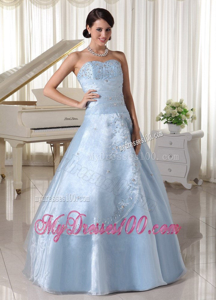Floor-length A-line Sweet 15 Dresses Decorated with Appliques and Beadings