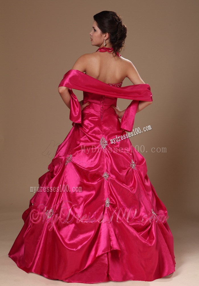 New Style Halter Top Beading Ruching and Pick-ups Dress for Quince