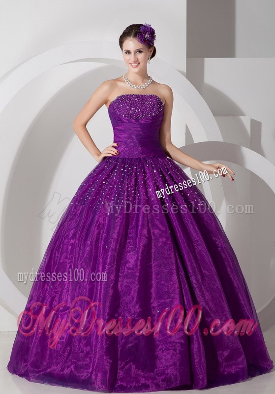 Purple Puffy Ruched Quinceanera Dresses with Sequins For All Beauties