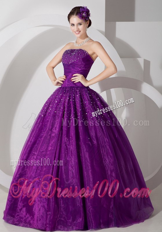 Purple Puffy Ruched Quinceanera Dresses with Sequins For All Beauties