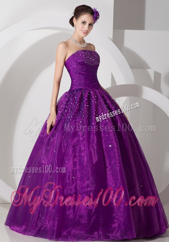 Purple Puffy Ruched Quinceanera Dresses with Sequins For All Beauties