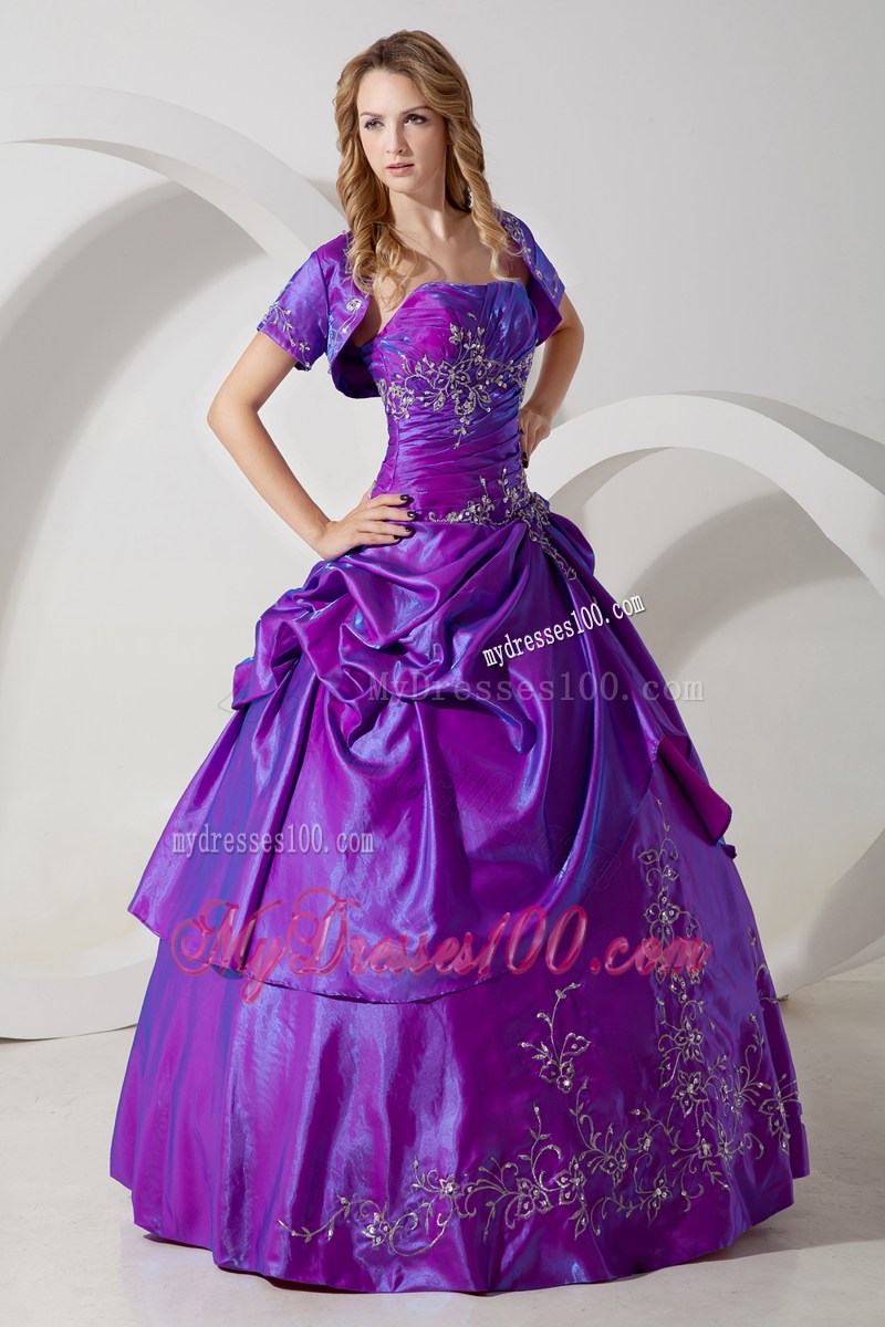 Diamond and Embroideries Decorated Quinceanera Party Dress with Jacket