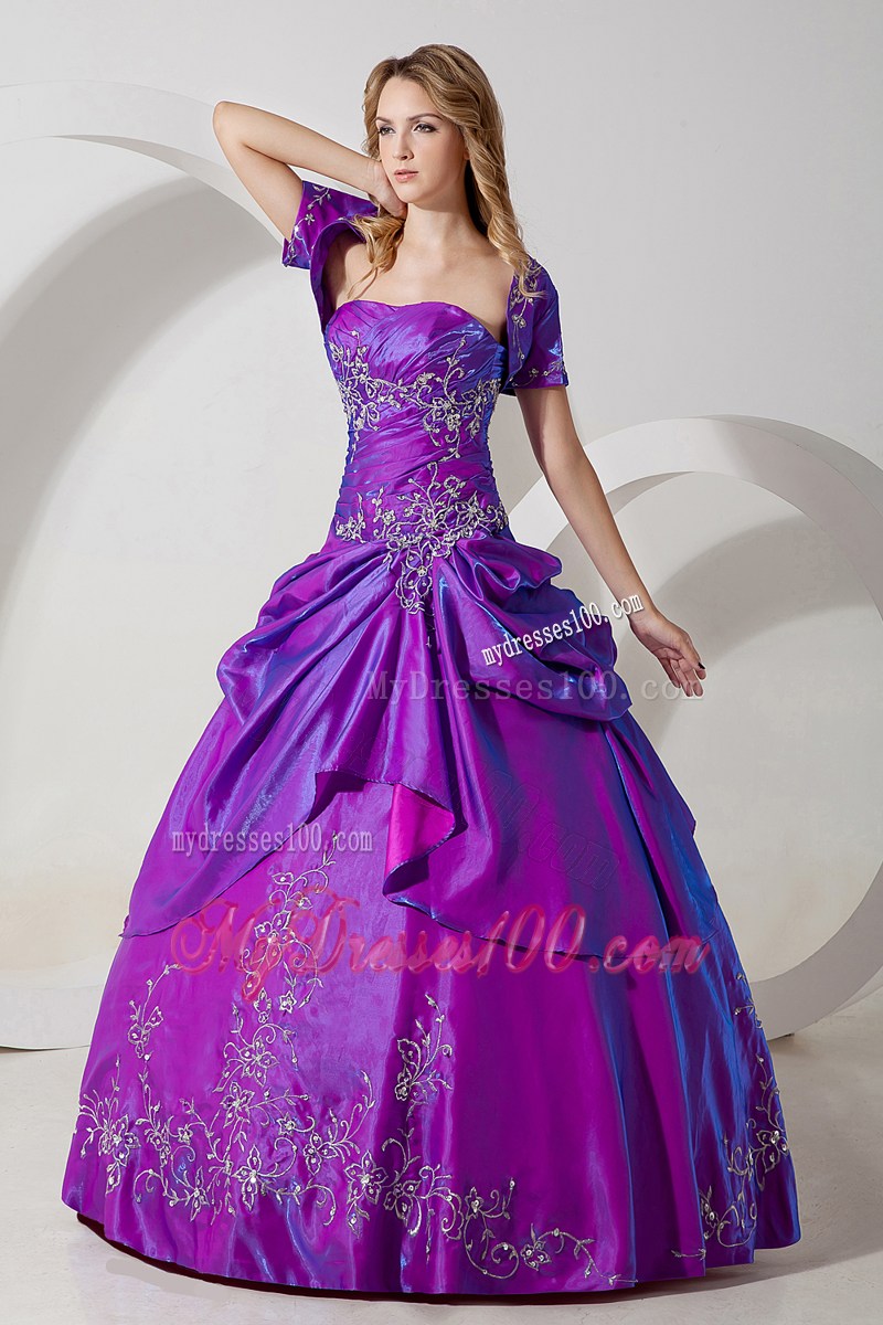 Diamond and Embroideries Decorated Quinceanera Party Dress with Jacket