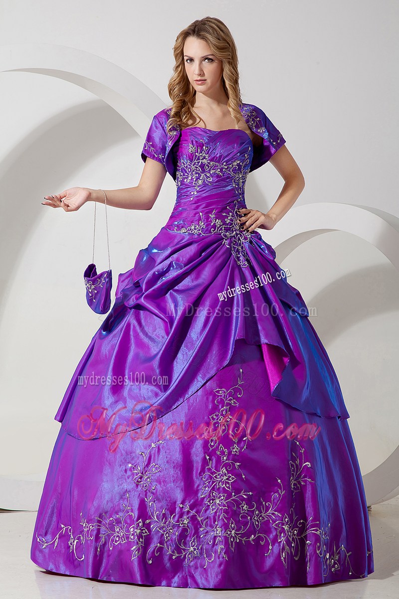 Diamond and Embroideries Decorated Quinceanera Party Dress with Jacket