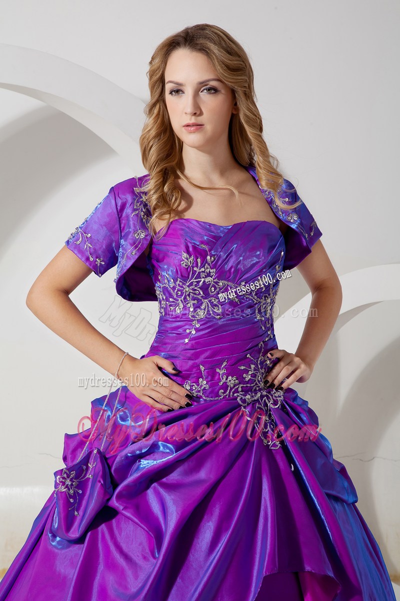 Diamond and Embroideries Decorated Quinceanera Party Dress with Jacket