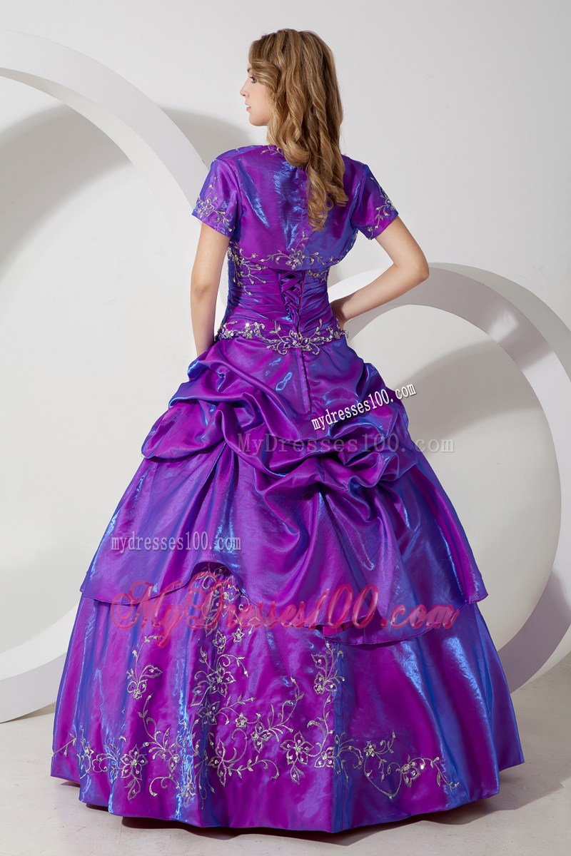 Diamond and Embroideries Decorated Quinceanera Party Dress with Jacket