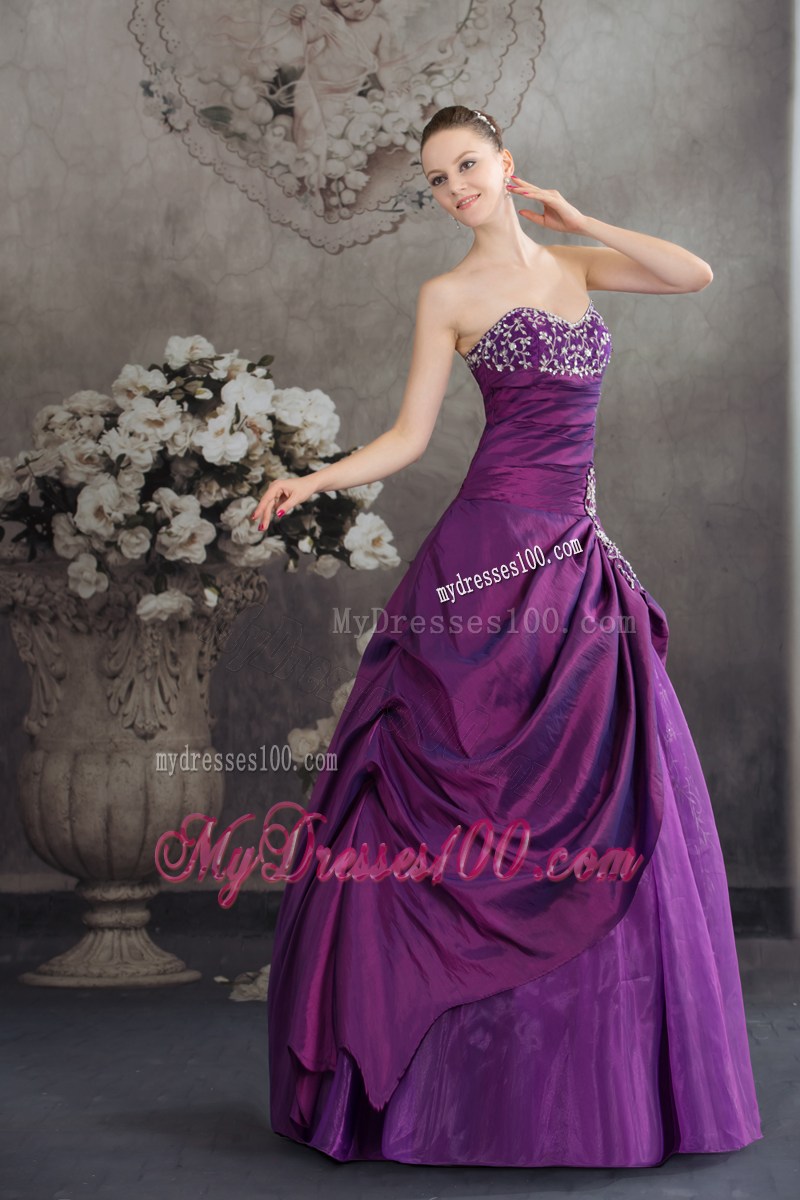 Ruche Diamond Decorated Dress for Quince with Slit and Embroideries