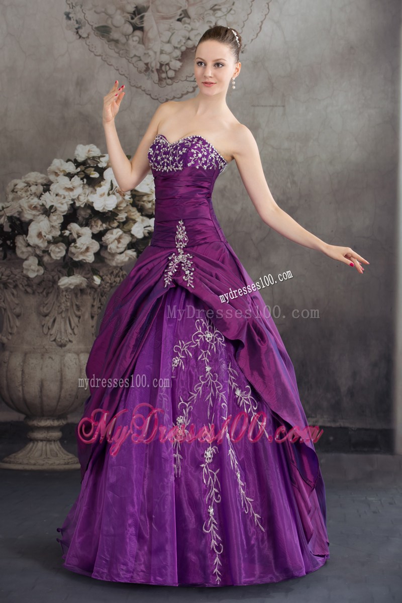 Ruche Diamond Decorated Dress for Quince with Slit and Embroideries