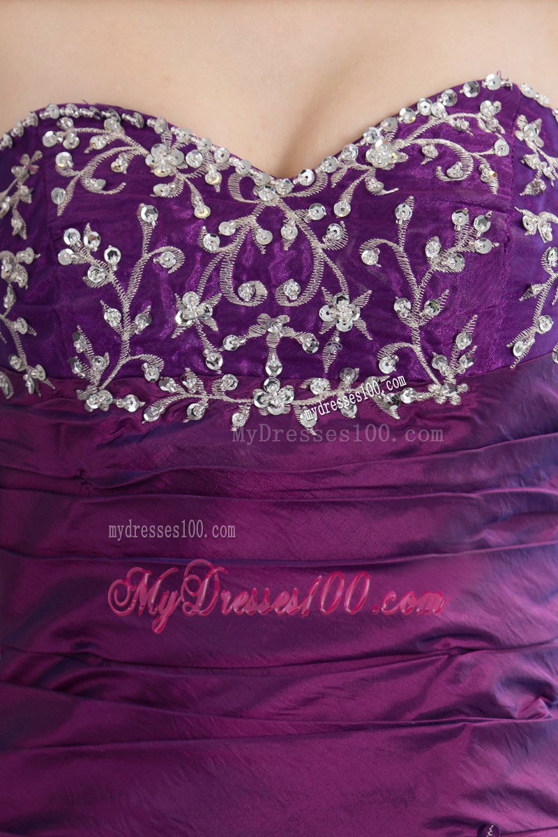 Ruche Diamond Decorated Dress for Quince with Slit and Embroideries