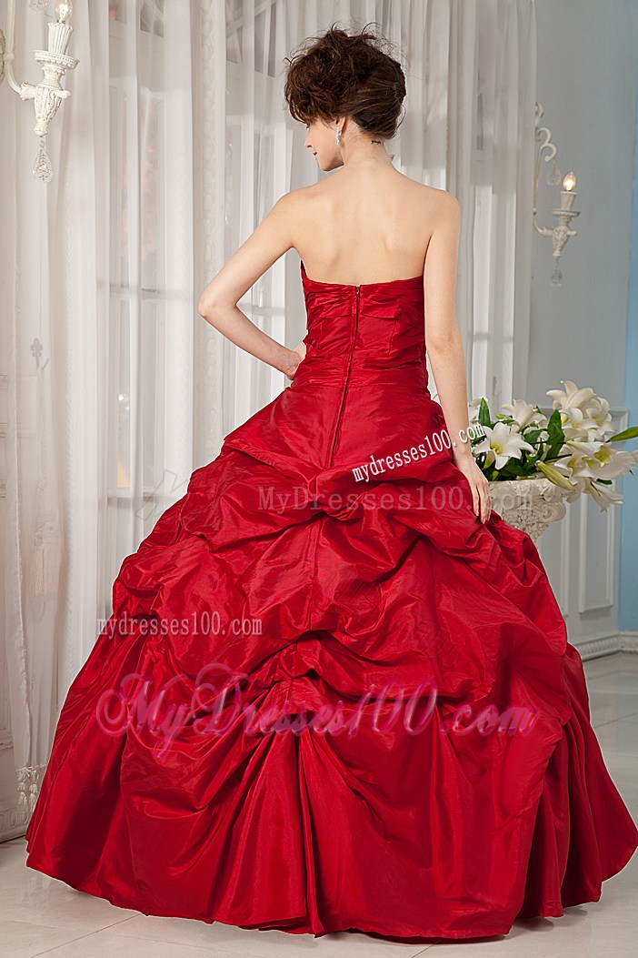 Princess Appliques Pick Ups Wine Red Quinceanera Dresses Ball Gown