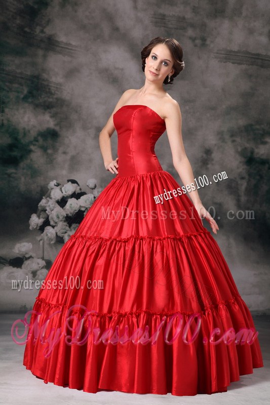 Strapless Pleating Bodice Dress for Quince with Steel Ring Puffy Skirt