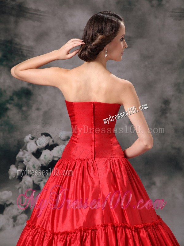 Strapless Pleating Bodice Dress for Quince with Steel Ring Puffy Skirt