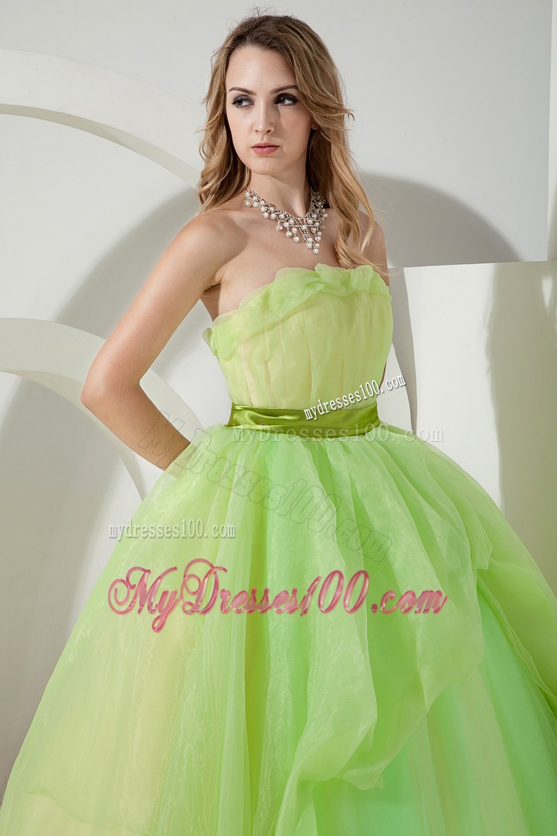 Brand New Apple Green Sweet sixteen dresses with Satin Sash For Beauties