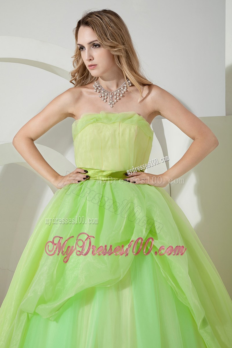 Brand New Apple Green Sweet sixteen dresses with Satin Sash For Beauties