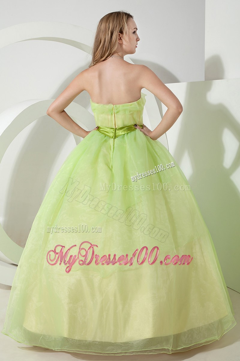 Brand New Apple Green Sweet sixteen dresses with Satin Sash For Beauties