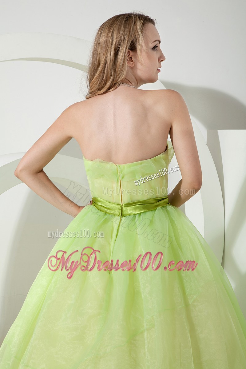 Brand New Apple Green Sweet sixteen dresses with Satin Sash For Beauties