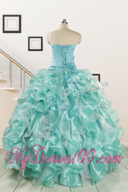 2016 Beautiful Beading Quinceanera Dresses in Apple Green