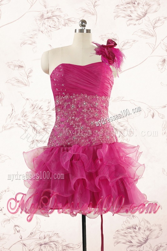 2016 Cheap Appliques Quinceanera Dresses in Fuchsia