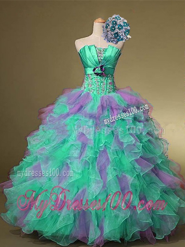2016 Delicate Strapless Quinceanera Dresses with Beading and Ruffles