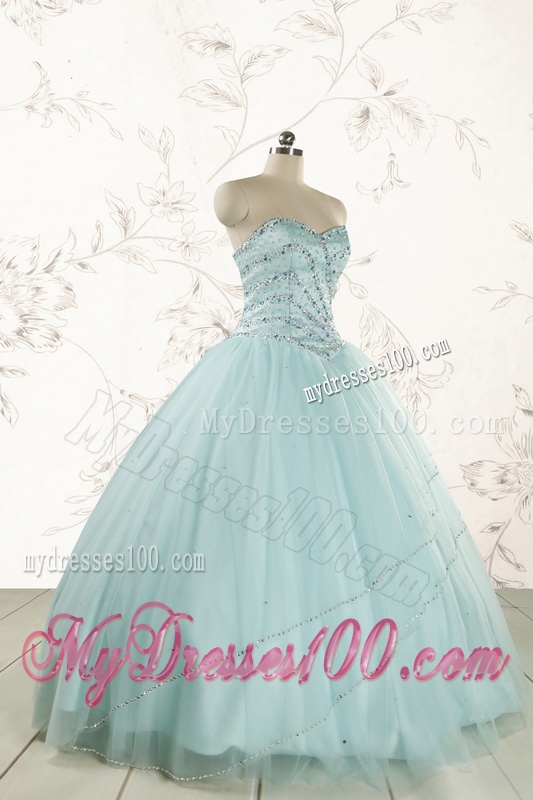2016 Exclusive Apple Green Quinceanera Dresses with Reinstones