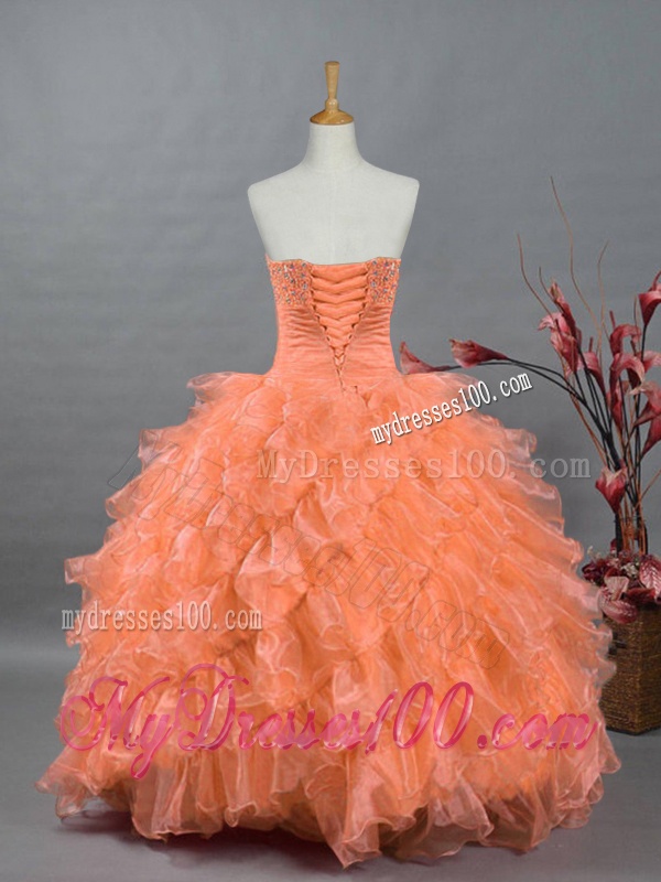 2016 Fashionable Sweetheart Quinceanera Gowns with Beading and Ruffles