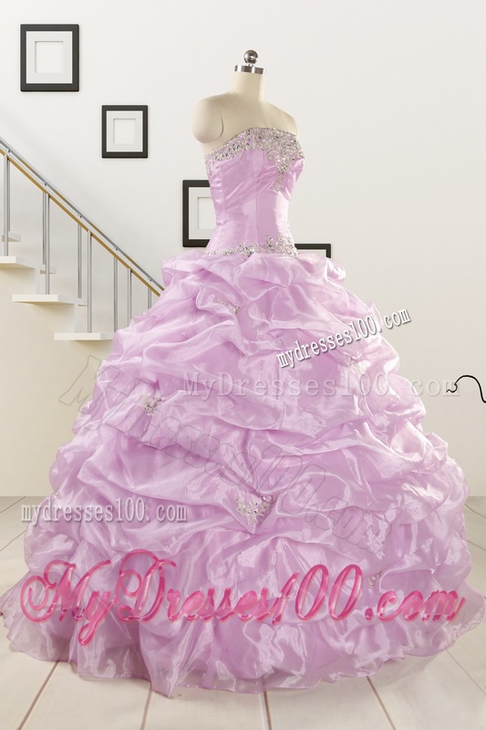 2016 Gorgeous Lilac Quinceanera Dresses with Appliques and Ruffles