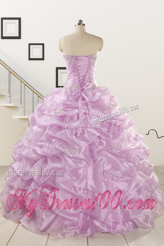 2016 Gorgeous Lilac Quinceanera Dresses with Appliques and Ruffles