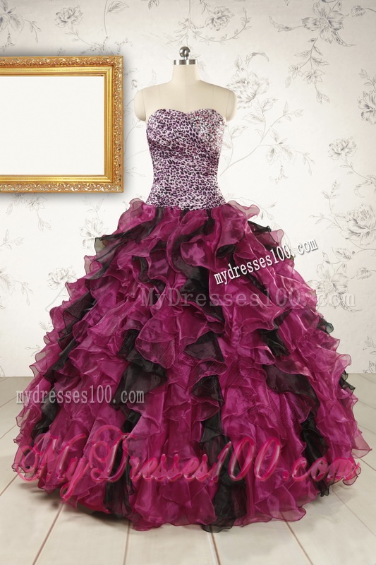 2016 New Style Sweetheart Ruffles Multi-color Quinceanera Dresses
