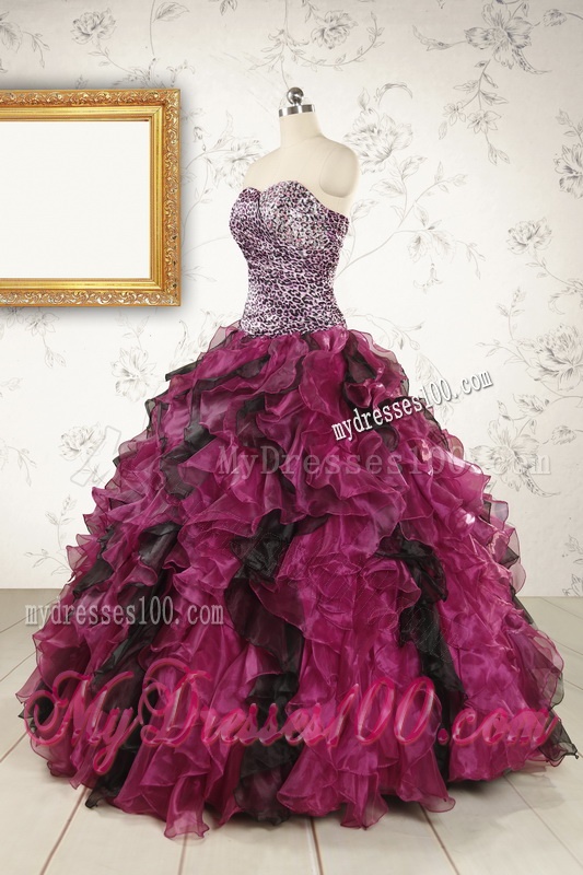 2016 New Style Sweetheart Ruffles Multi-color Quinceanera Dresses