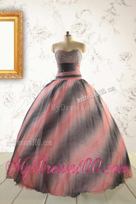 2016 Perfect Multi-color Quinceanera Dress with Beading