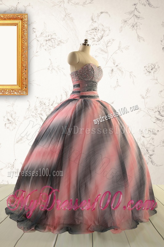 2016 Perfect Multi-color Quinceanera Dress with Beading