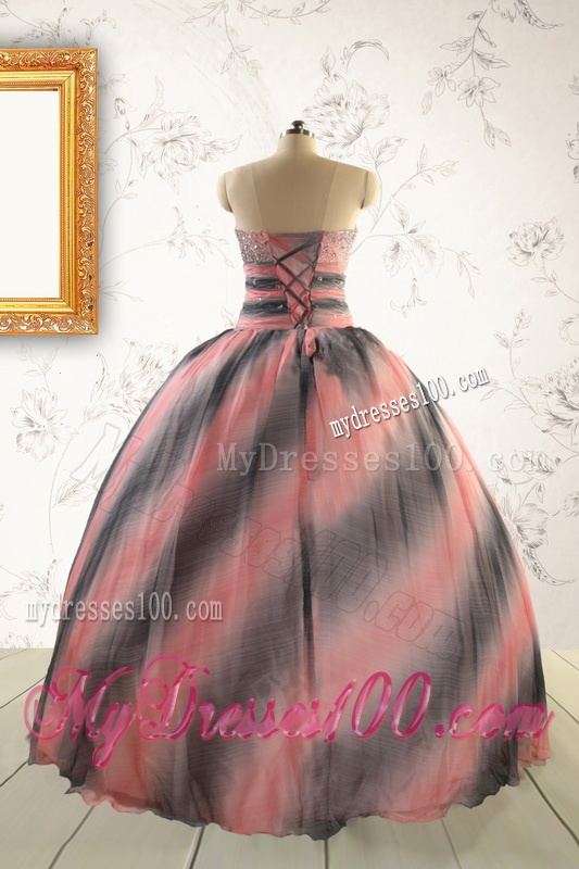 2016 Perfect Multi-color Quinceanera Dress with Beading