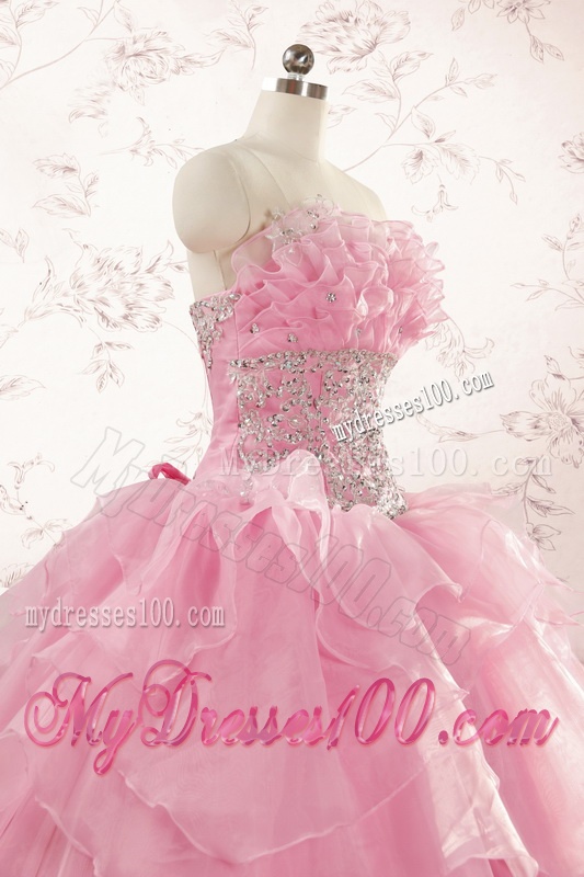 2016 Pretty Appliques Baby Pink Quinceanera Dresses