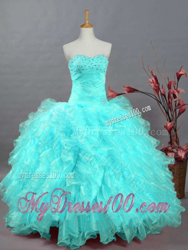 2016 Pretty Sweetheart Beaded Quinceanera Dresses in Organza
