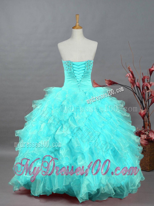 2016 Pretty Sweetheart Beaded Quinceanera Dresses in Organza