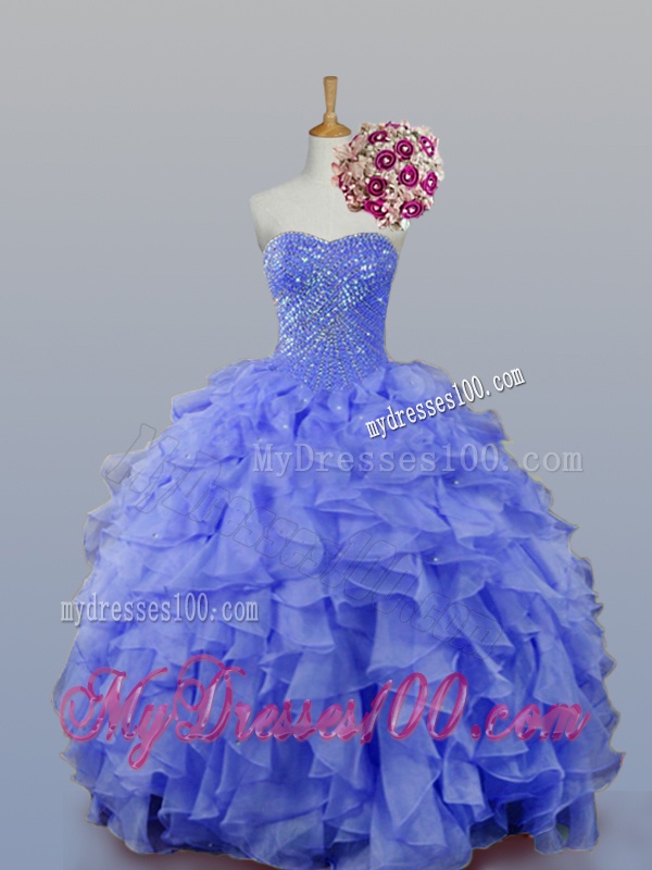 2016 Sweetheart Beaded Quinceanera Dresses with Ruffles