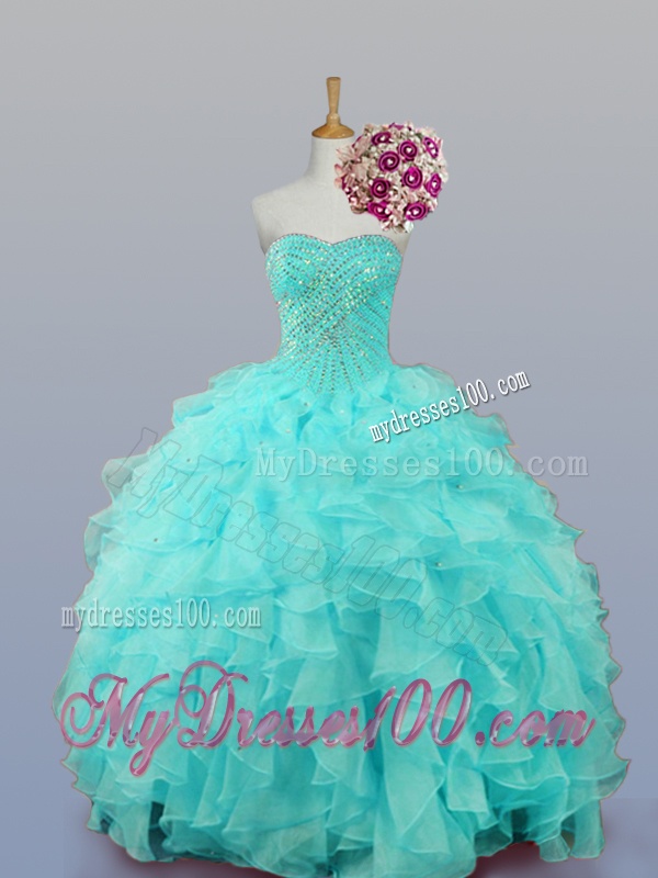 2016 Sweetheart Quinceanera Dresses with Beading and Ruffles