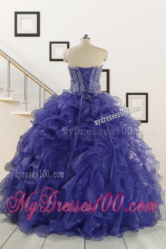 2016 Sweetheart Ruffles Purple Quinceanera Dresses with Wraps