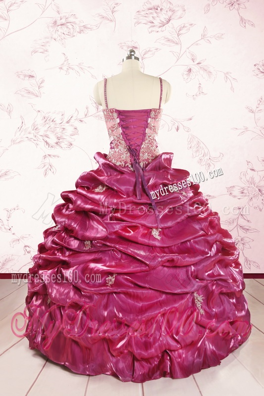 2016 Unique Appliques Quinceanera Dresses with Spaghetti Straps