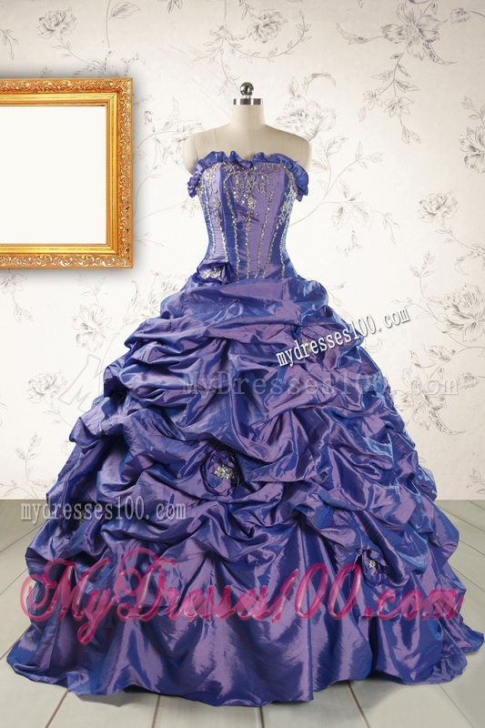 2016 Unique Purple Quinceanera Dresses with Brush Train