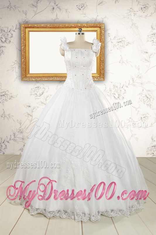 2016 Wonderful White Quinceanera Dresses with Appliques and Beading