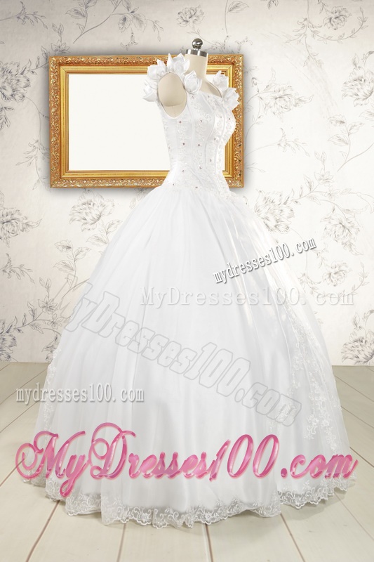 2016 Wonderful White Quinceanera Dresses with Appliques and Beading