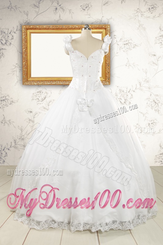 2016 Wonderful White Quinceanera Dresses with Appliques and Beading