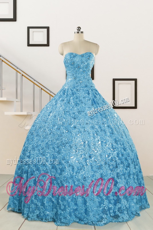 2016 Unique Sweetheart Ball Gown Quinceanera Dress in Baby Blue