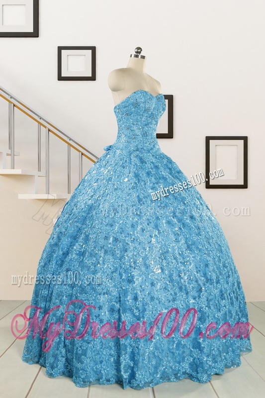 2016 Unique Sweetheart Ball Gown Quinceanera Dress in Baby Blue