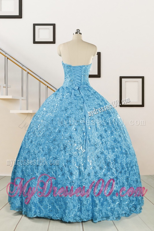 2016 Unique Sweetheart Ball Gown Quinceanera Dress in Baby Blue