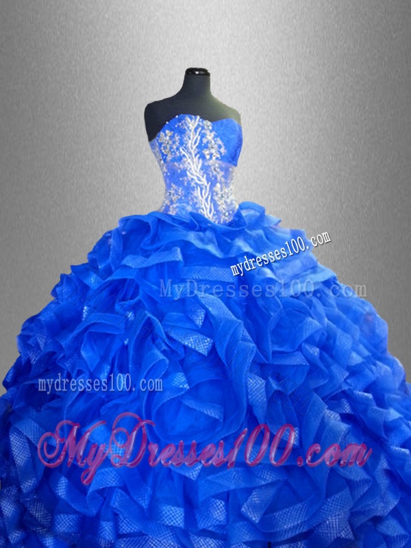 Beaded Sweetheart Luxurious Quinceanera Gowns with Ruffles