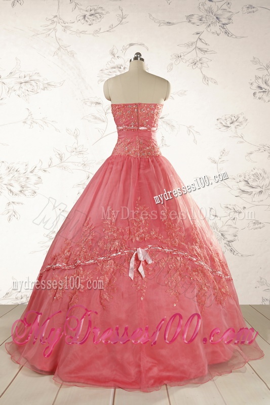 Brand New Appliques Sweet 15 Dresses Watermelon for 2016