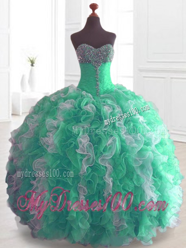 Cheap Ball Gown Sweet 16 Dresses with Beading and Ruffles